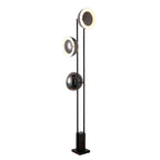 3-Light Black Floor Lamp with White Light for Living Room