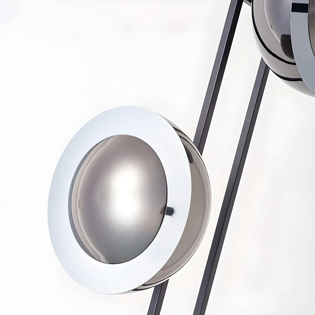 3-Light Black Floor Lamp with White Light for Living Room