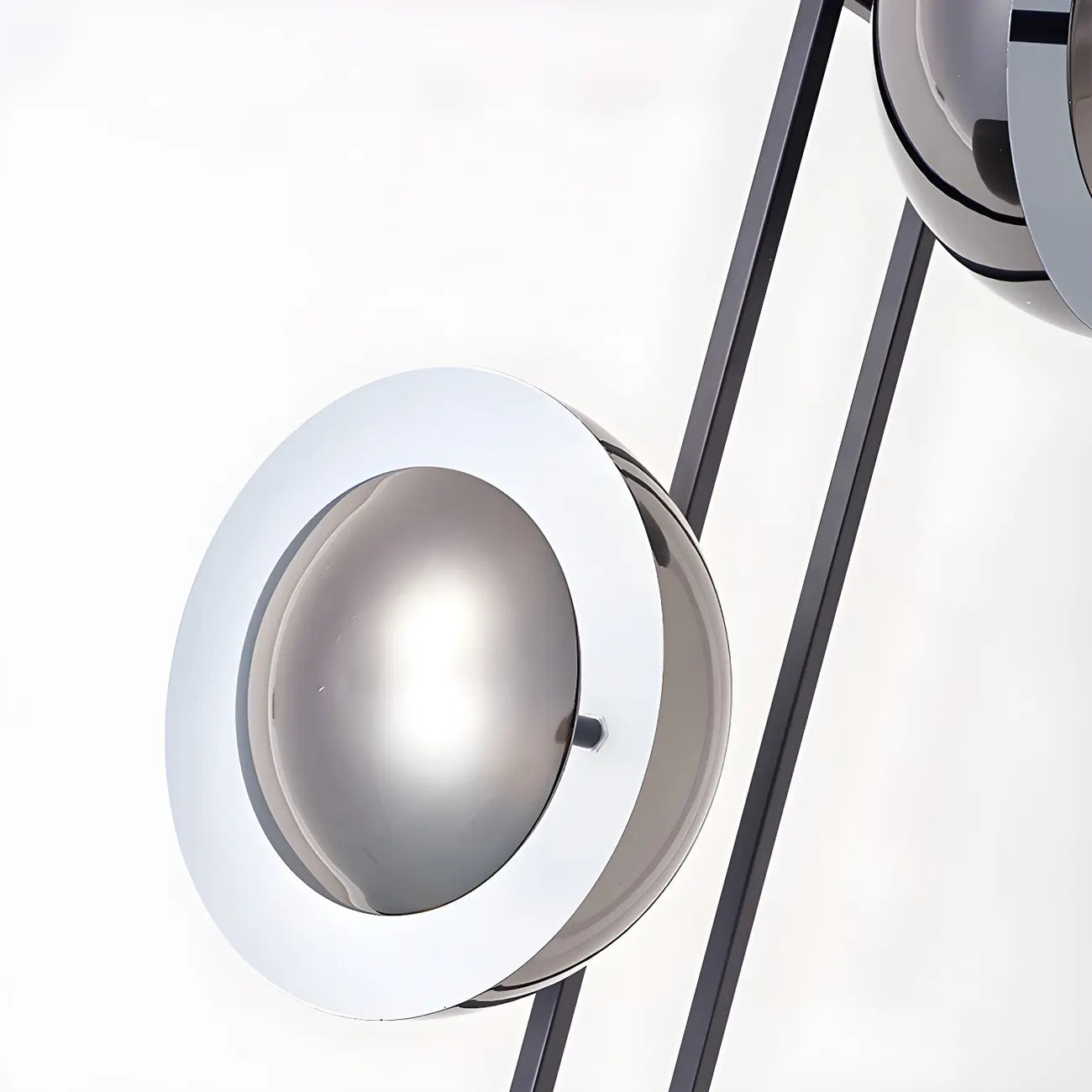 3-Light Black Floor Lamp with White Light for Living Room