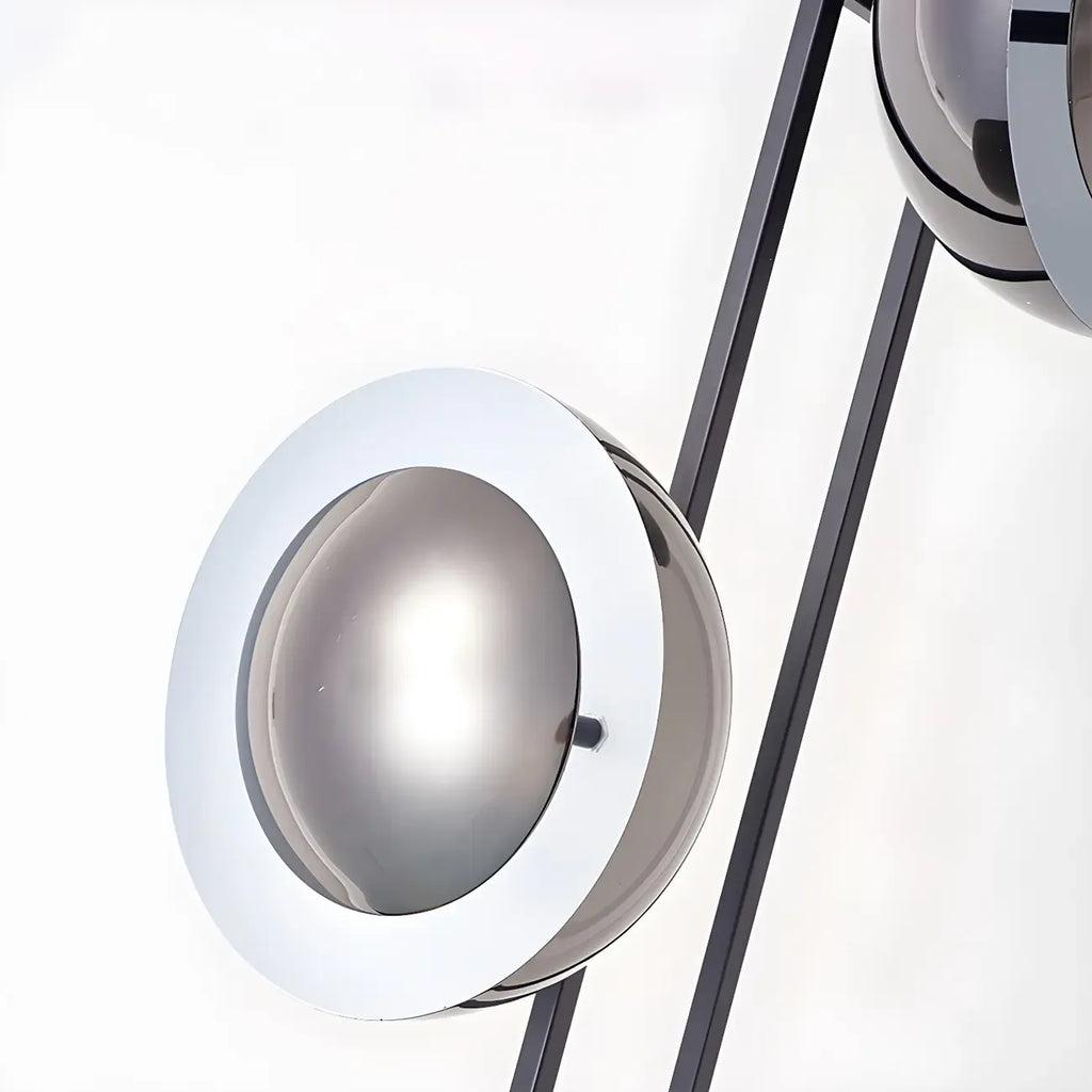 3-Light Black Floor Lamp with White Light for Living Room