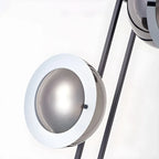 3-Light Black Floor Lamp with White Light for Living Room