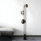 3-Light Black Floor Lamp with White Light for Living Room