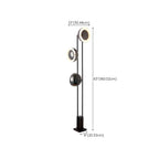 3-Light Black Floor Lamp with White Light for Living Room