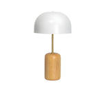 Minimalist Iron Wood Dome Shape Bedside Table Lamp