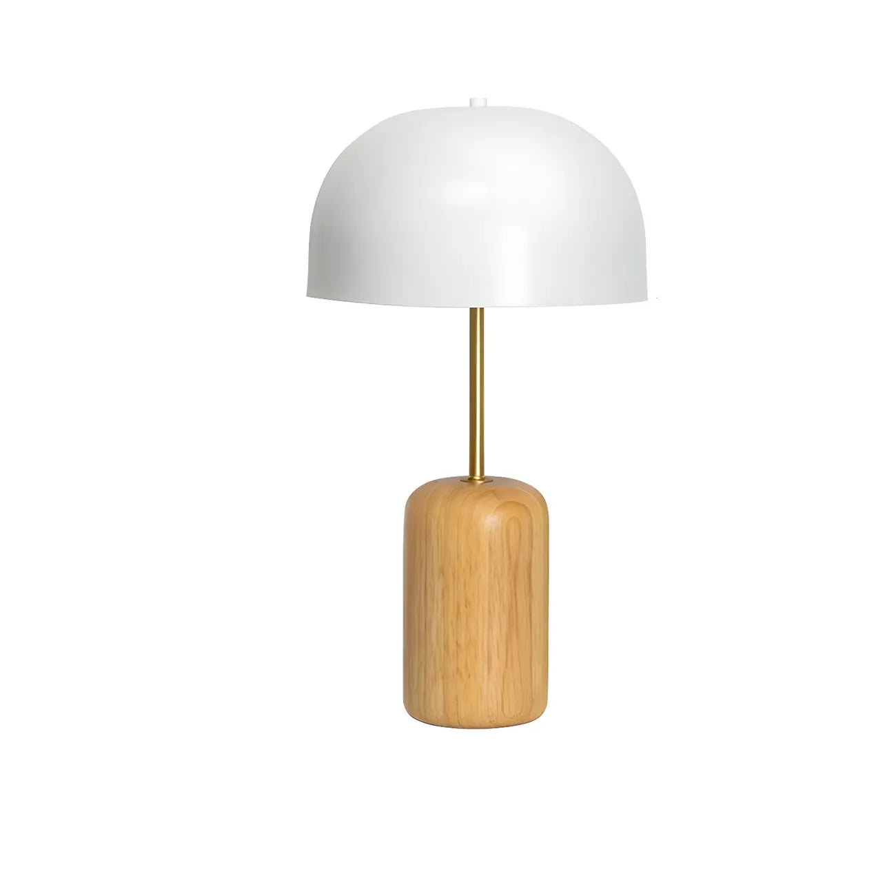 Minimalist Iron Wood Dome Shape Bedside Table Lamp