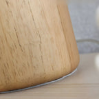 Minimalist Iron Wood Dome Shape Bedside Table Lamp
