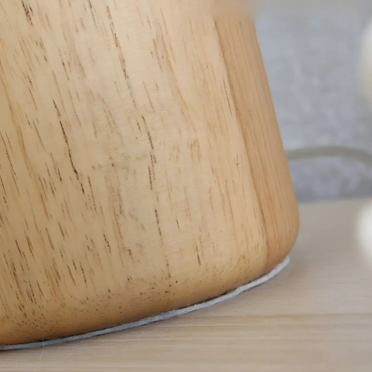 Minimalist Iron Wood Dome Shape Bedside Table Lamp