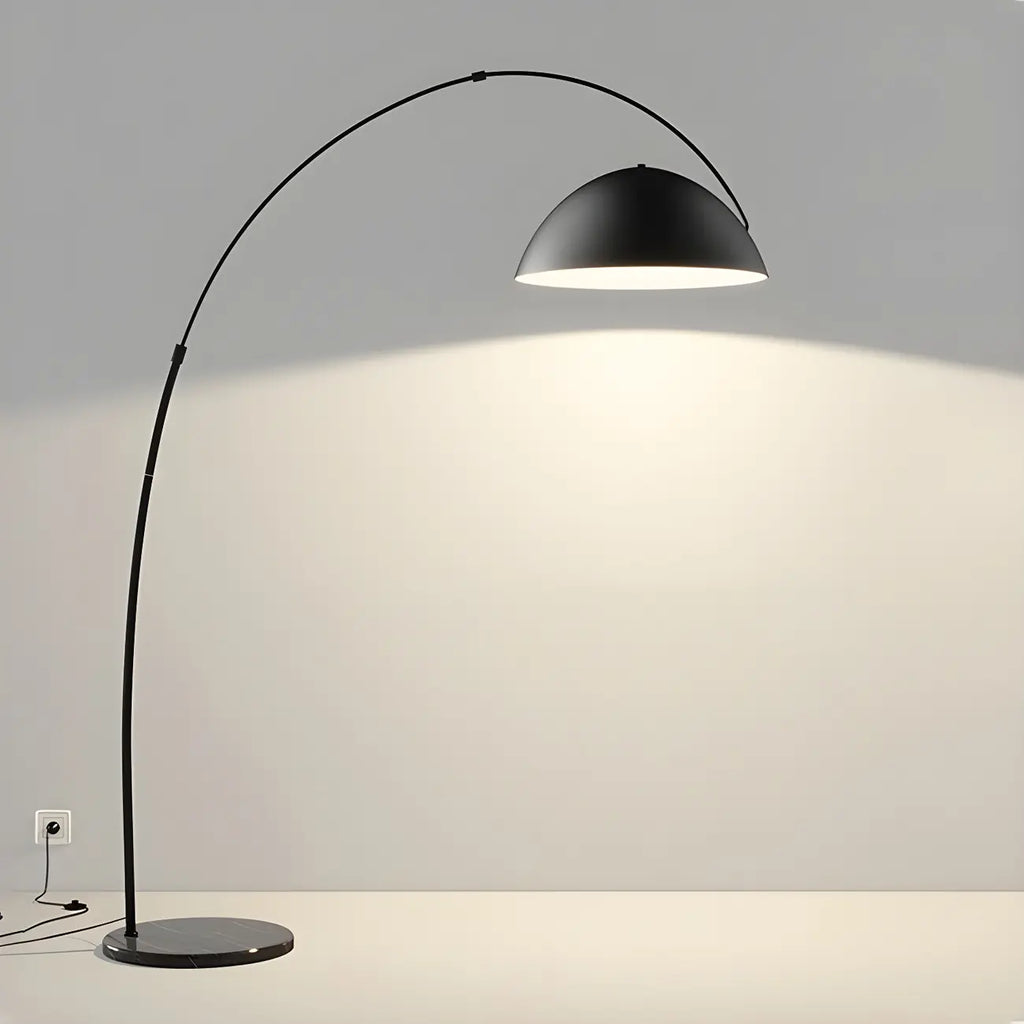 Black Dome Iron Arched Floor Lamp with Foot Switch