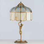 Artistic Figural Sculpture Brass Metal Dome Table Lamp