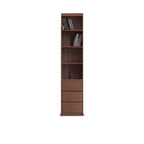 Adjustable Shelves Glass Solid Wood Display Wine Cabinet