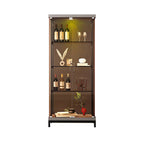 4-Tier Gold Glass Shelf Open Storage Curio Cabinet
