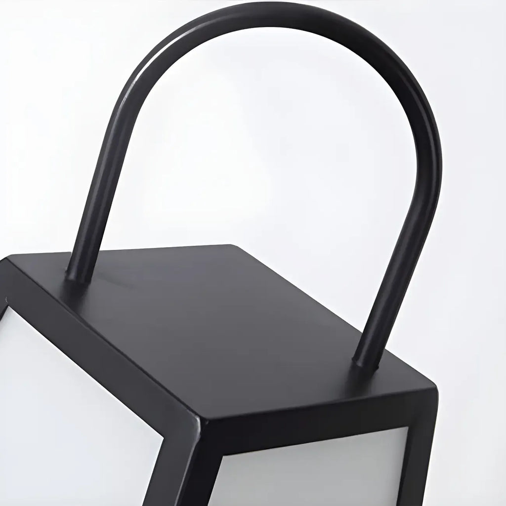 Black Metal Conical Post Cap Light with Handle