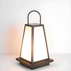 Black Metal Conical Post Cap Light with Handle