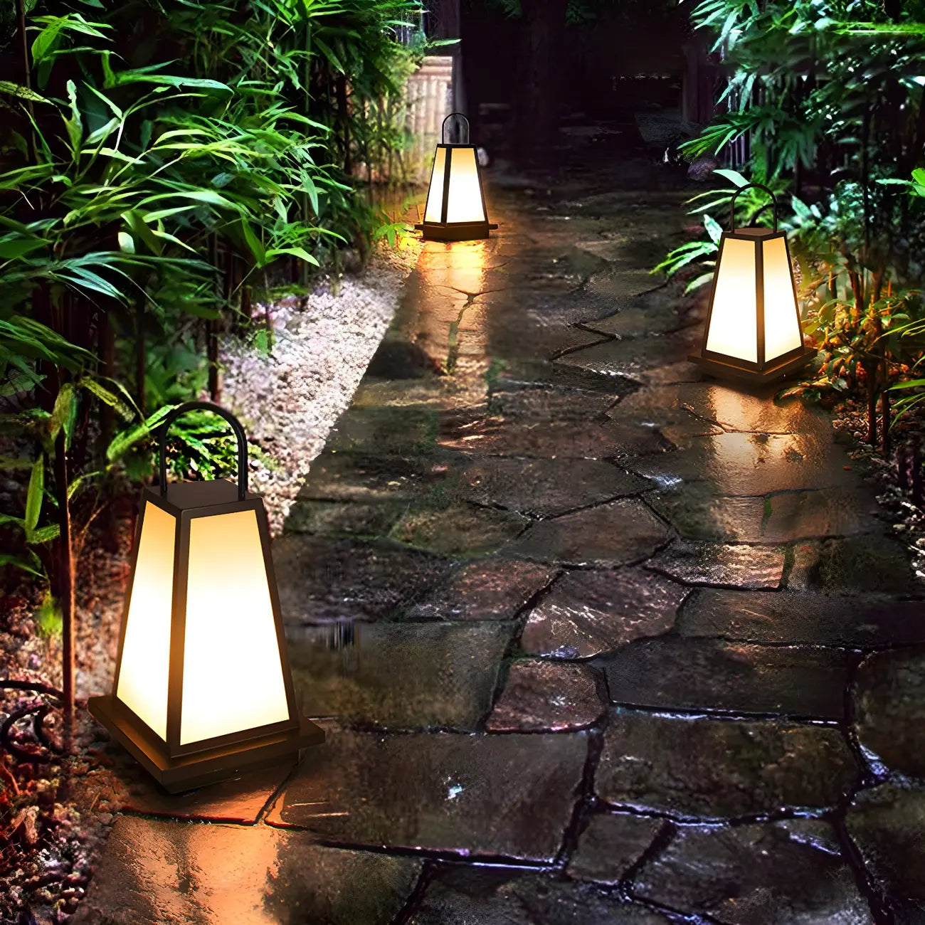 Black Metal Conical Post Cap Light with Handle