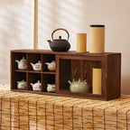 Brown Wood Floating Open Storage China Cabinet