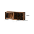 Brown Wood Floating Open Storage China Cabinet