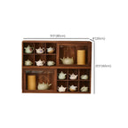Brown Wood Floating Open Storage China Cabinet
