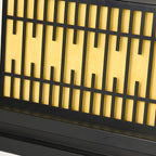 Black Metal Rectangle Solar Warm Light Outdoor Post Lights
