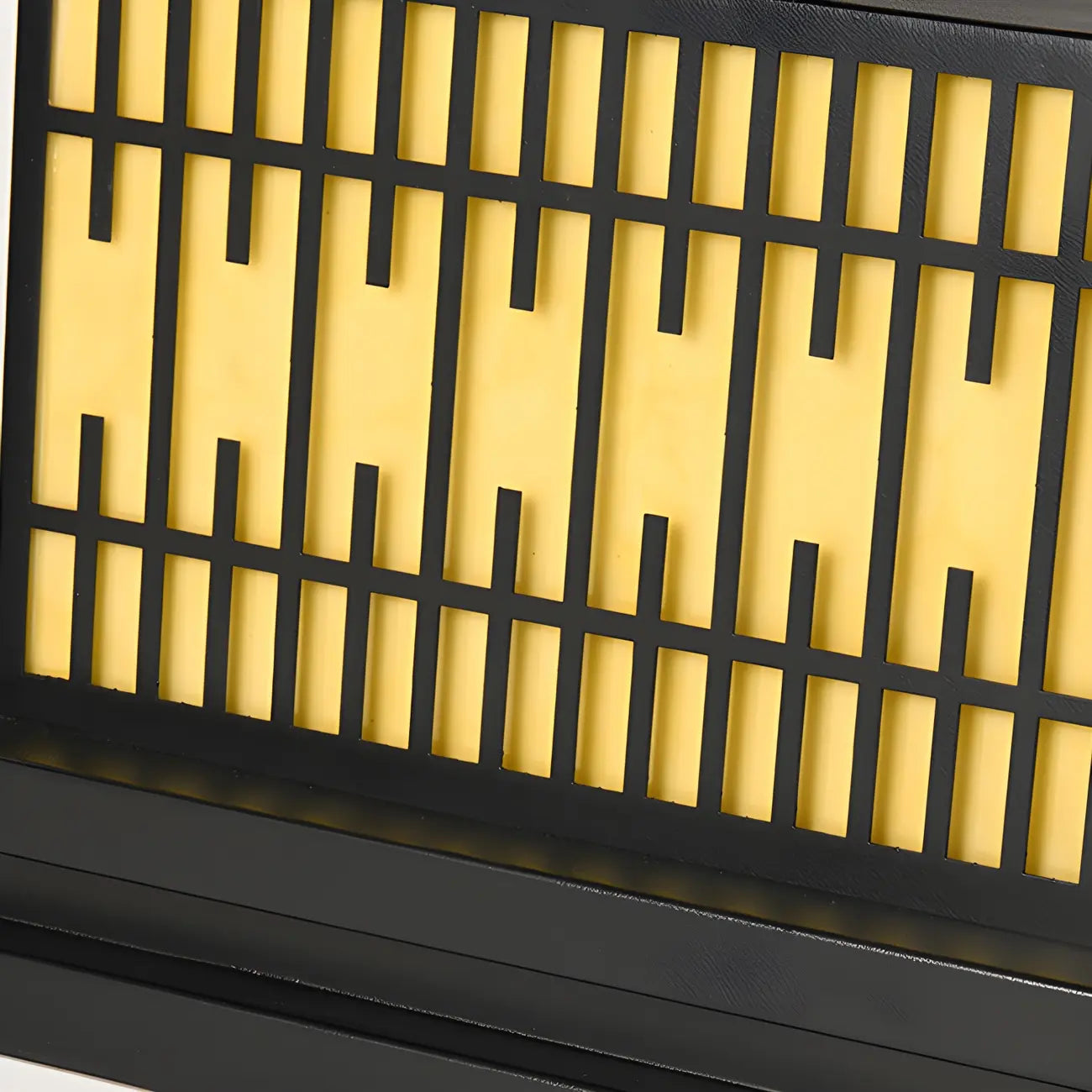 Black Metal Rectangle Solar Warm Light Outdoor Post Lights