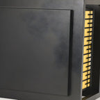 Black Metal Rectangle Solar Warm Light Outdoor Post Lights