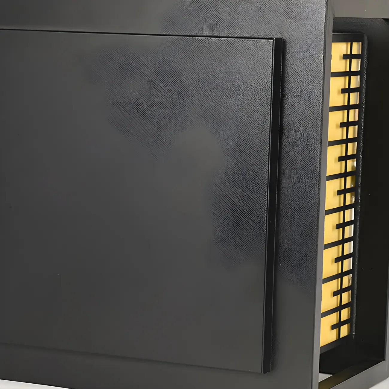 Black Metal Rectangle Solar Warm Light Outdoor Post Lights