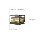 Black Metal Rectangle Solar Warm Light Outdoor Post Lights