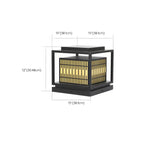 Black Metal Rectangle Solar Warm Light Outdoor Post Lights