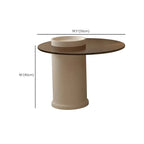 White Round Modern Wood Coffee Table with Storage Base