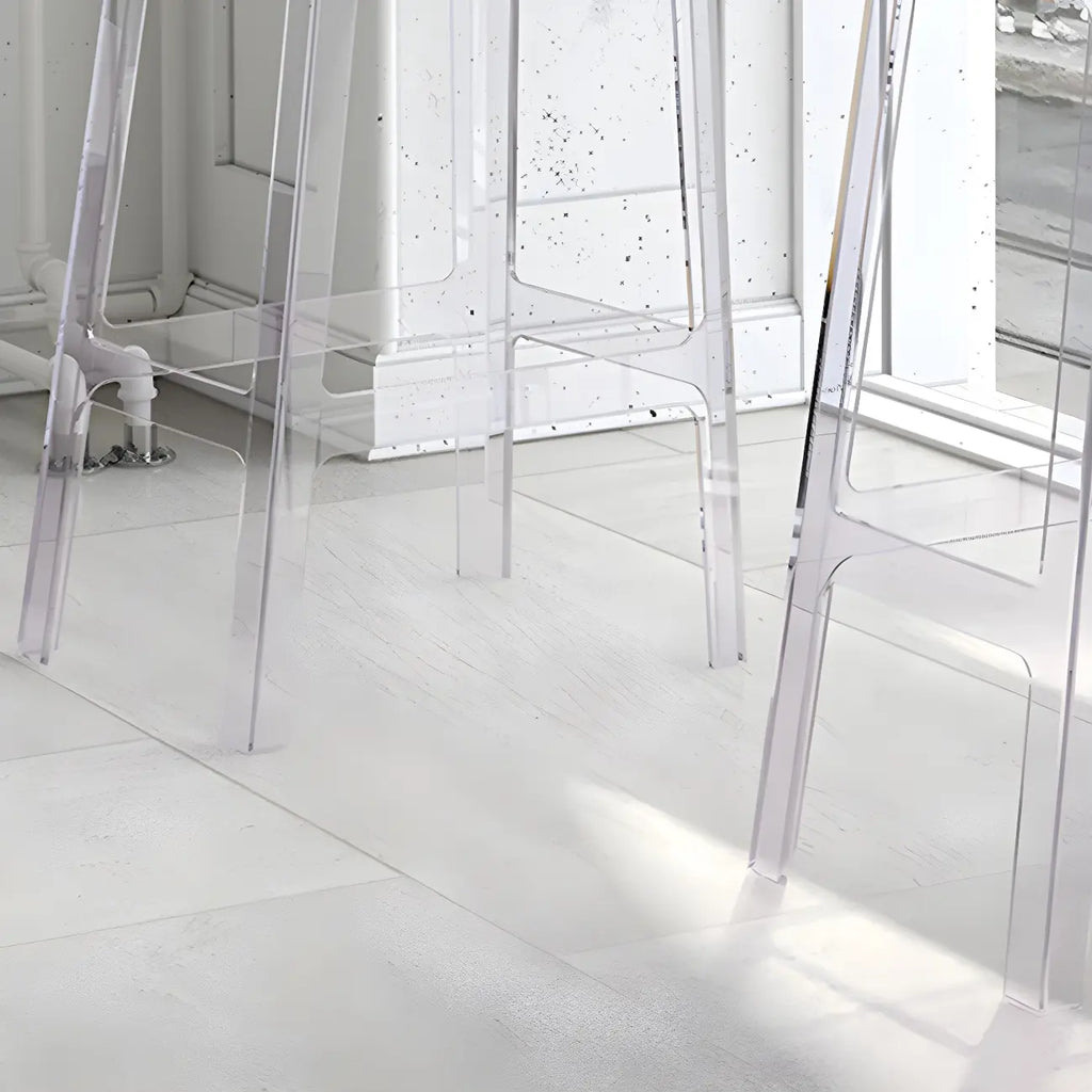 Modern Acrylic Smooth Elegant Circular Backrest Bar Stool