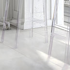 Modern Acrylic Smooth Elegant Circular Backrest Bar Stool