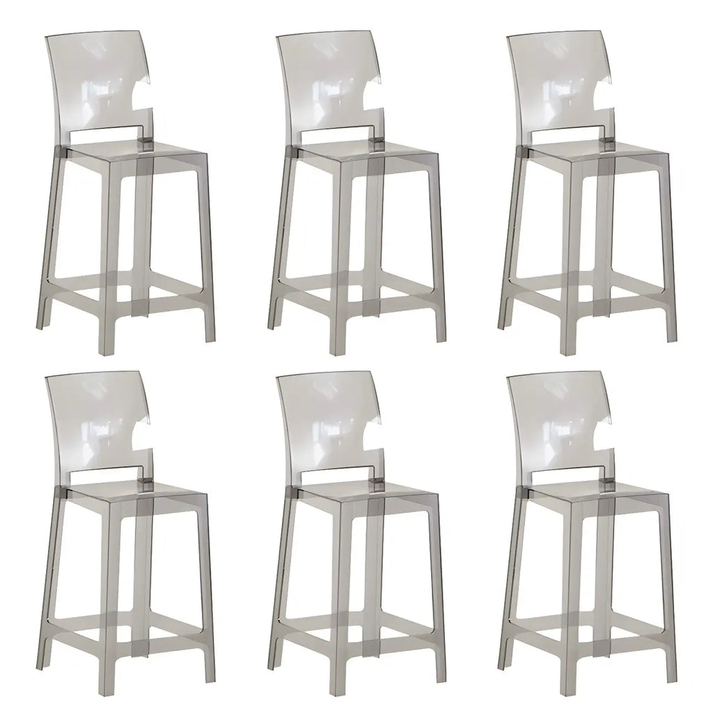 Modern Acrylic Smooth Elegant Circular Backrest Bar Stool