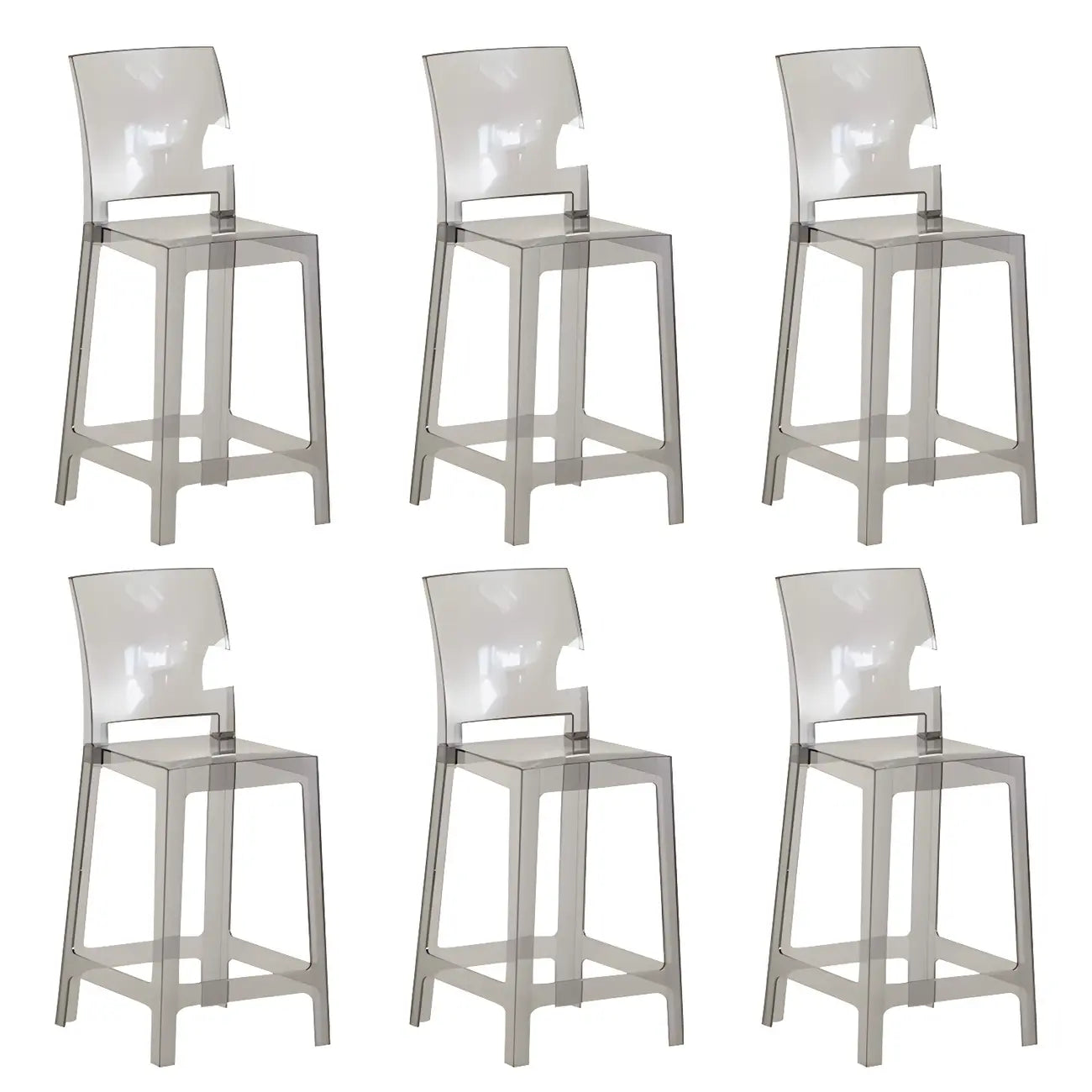 Modern Acrylic Smooth Elegant Circular Backrest Bar Stool