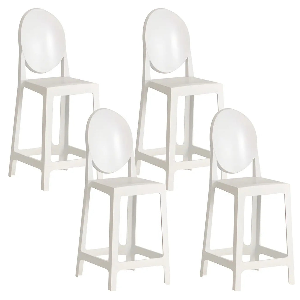 Modern Acrylic Smooth Elegant Circular Backrest Bar Stool