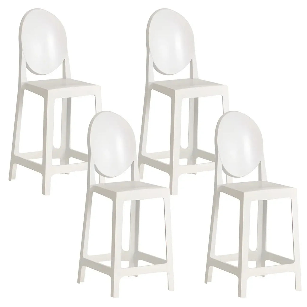 Modern Acrylic Smooth Elegant Circular Backrest Bar Stool