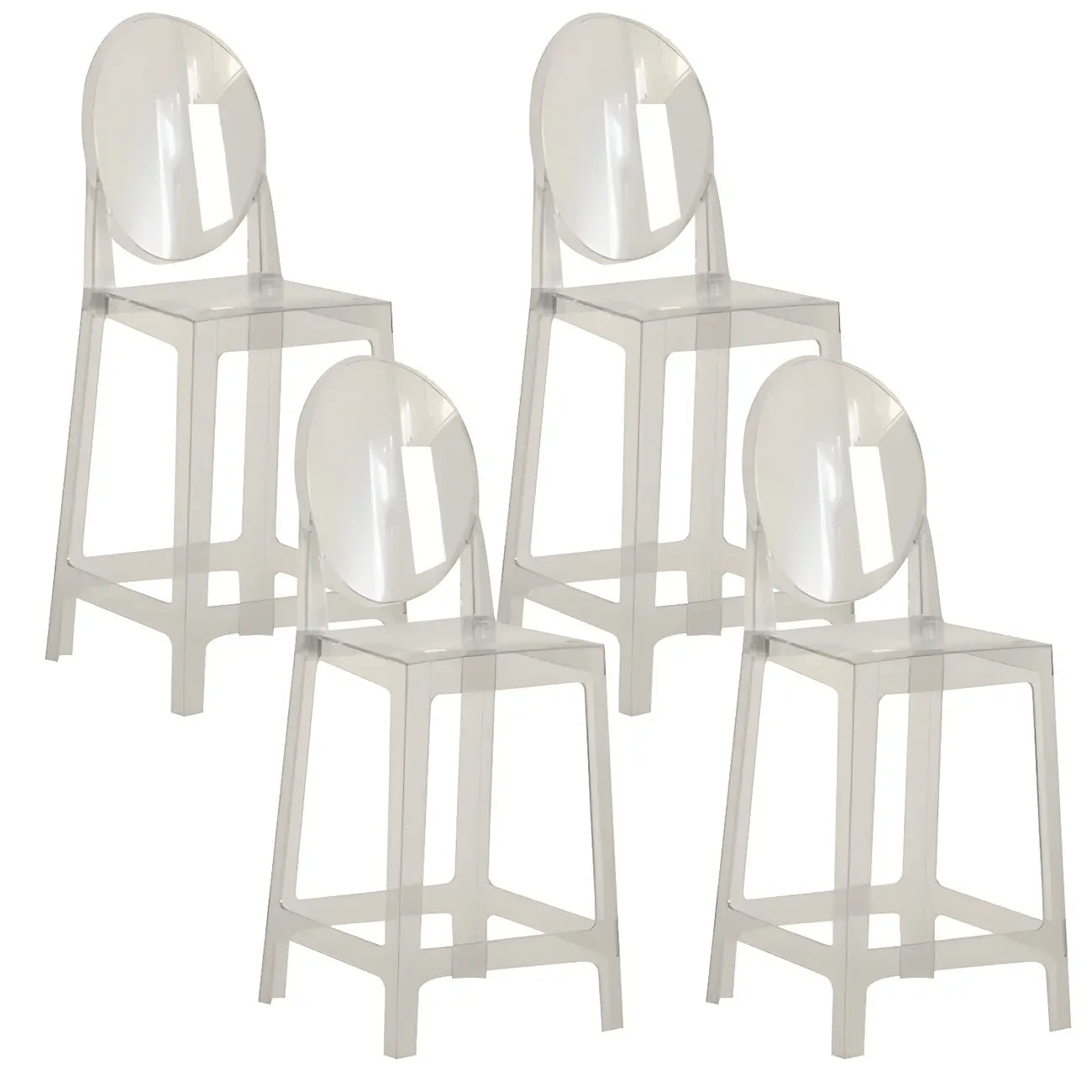 Modern Acrylic Smooth Elegant Circular Backrest Bar Stool