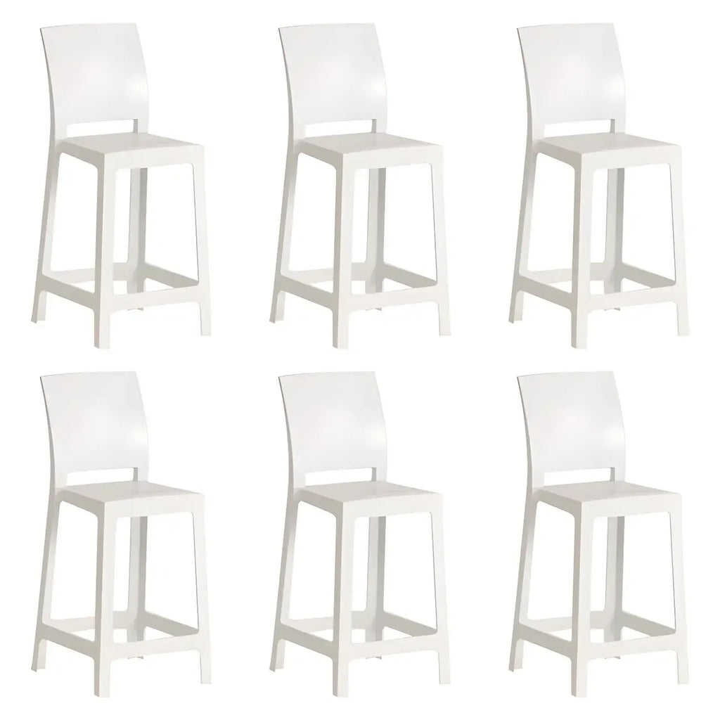 Modern Acrylic Smooth Elegant Circular Backrest Bar Stool