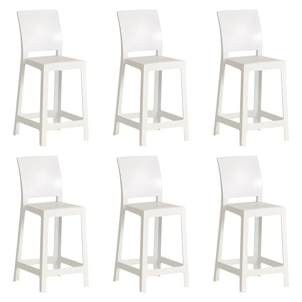Modern Acrylic Smooth Elegant Circular Backrest Bar Stool