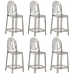 Modern Acrylic Smooth Elegant Circular Backrest Bar Stool