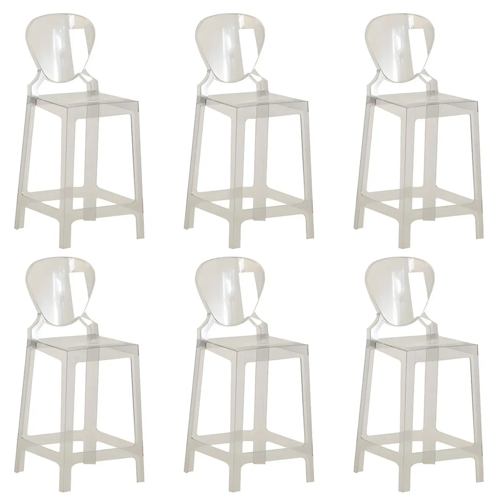 Modern Acrylic Smooth Elegant Circular Backrest Bar Stool