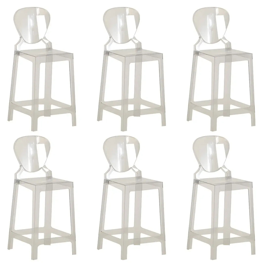 Modern Acrylic Smooth Elegant Circular Backrest Bar Stool