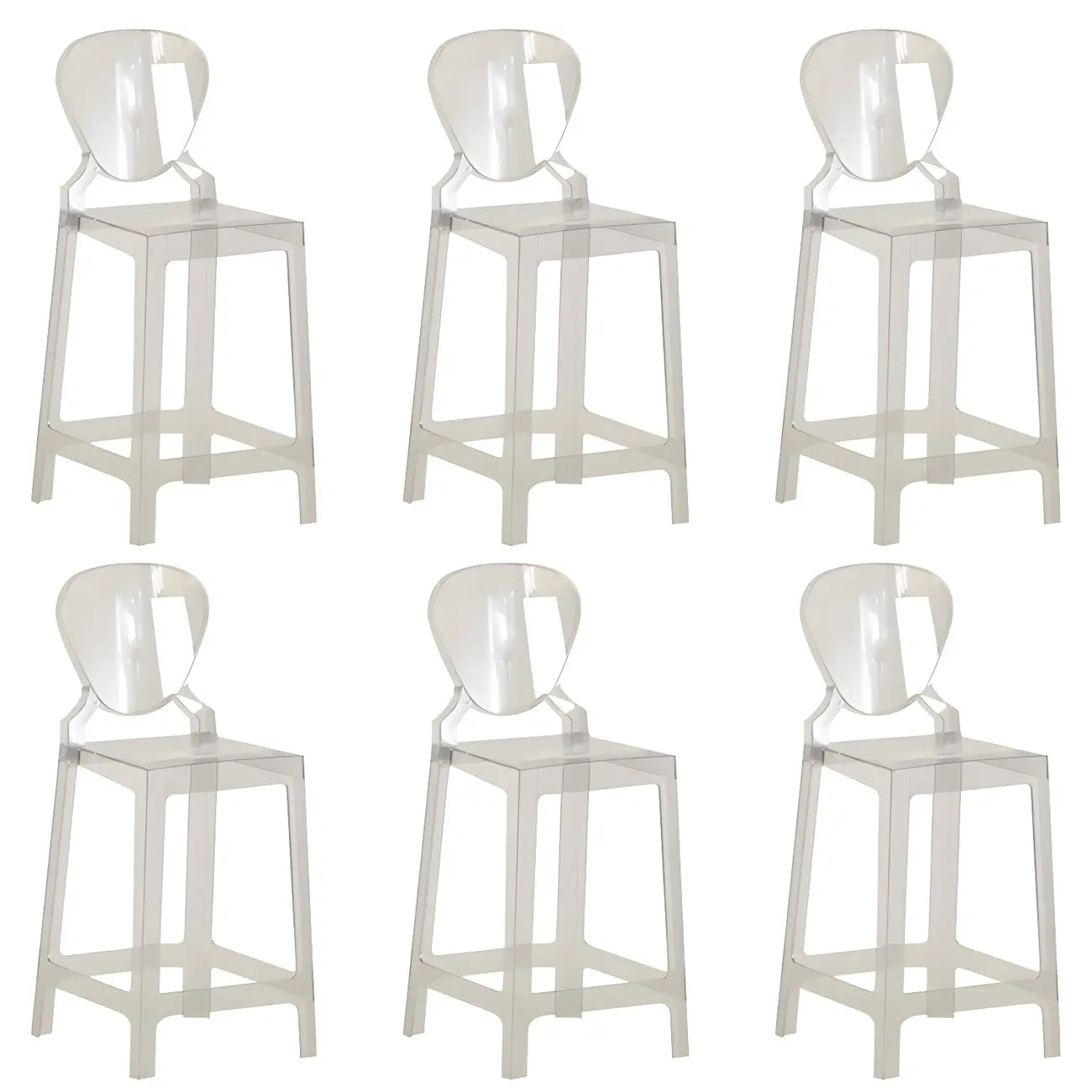 Modern Acrylic Smooth Elegant Circular Backrest Bar Stool