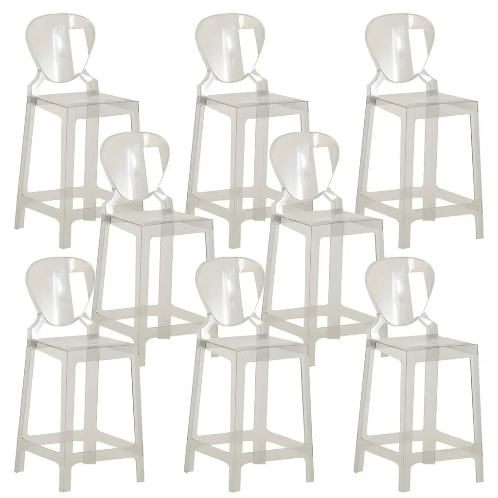 Modern Acrylic Smooth Elegant Circular Backrest Bar Stool