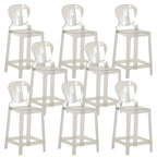 Modern Acrylic Smooth Elegant Circular Backrest Bar Stool