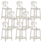 Modern Acrylic Smooth Elegant Circular Backrest Bar Stool