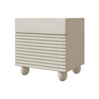 Narrow Cubic 2-Drawer Wood Small Bedside Table