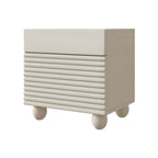 Narrow Cubic 2-Drawer Wood Small Bedside Table