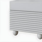 Narrow Cubic 2-Drawer Wood Small Bedside Table