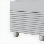 Narrow Cubic 2-Drawer Wood Small Bedside Table