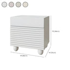 Narrow Cubic 2-Drawer Wood Small Bedside Table