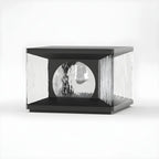 Black Metal Clear Glass Square Wired Post Cap Light